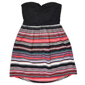 Roxy Strapless Dress Womens M Striped‎ Summer Beach Coastal Cowgirl Western Surf